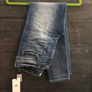 7 For All Mankind, Cropped Skinny Light Wash Jeans